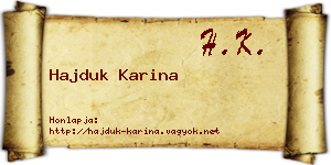 Hajduk Karina névjegykártya